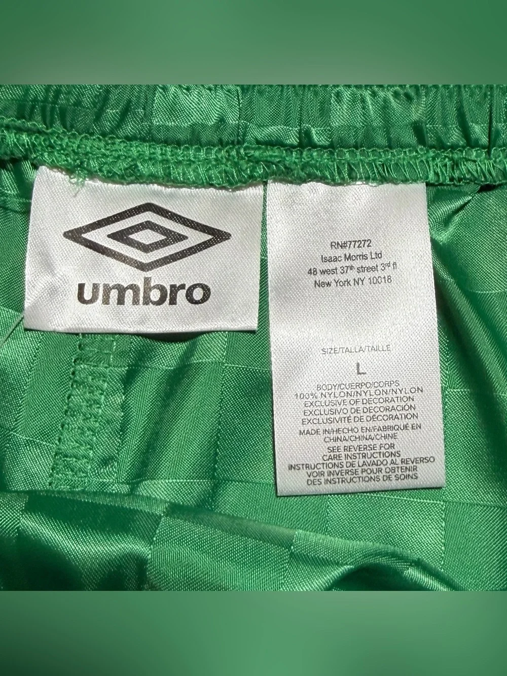 Umbro Mexico Soccer Checkered Shorts Green Vintage Style Shiny Mens Large NEW
